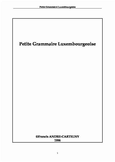 petite grammaire luxembourgeoise freelang PDF