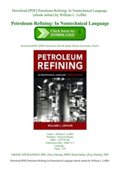 petroleum refining in nontechnical language Ebook Doc