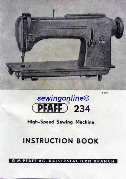 pfaff 234 manual pdf PDF