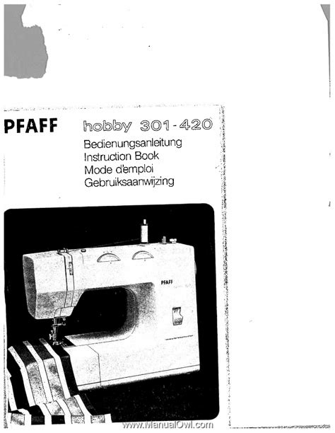 pfaff 301 420 hobby user guide PDF