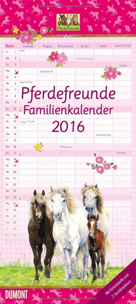 pferdefreunde familienkalender 2016 dumont kalenderverlag Reader