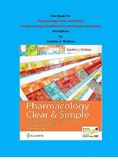 pharmacology clear and simple a guide to drug classifications and dosage calculations Reader