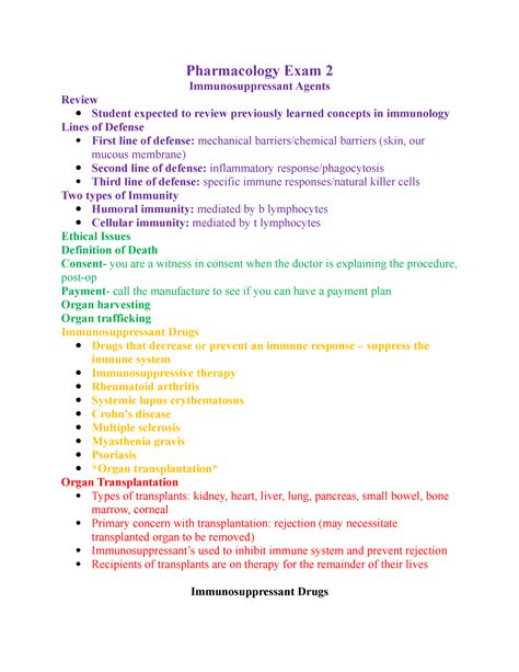 pharmacology exam 2