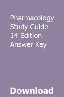 pharmacology study guide 14 edition answer key PDF