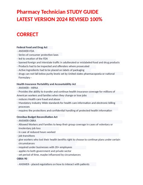 pharmacy tech test study guide Epub