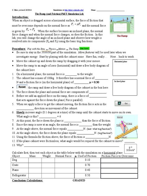 phet lab answers the ramp Doc