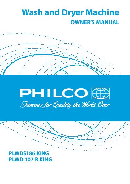 philco washer user guide Kindle Editon