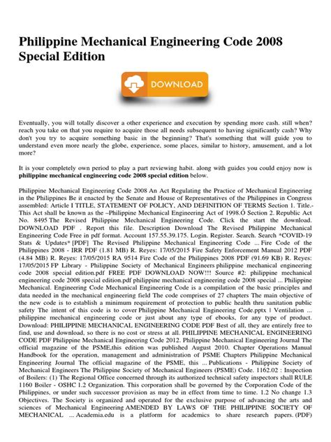philippine mechanical engineering code 2008 special edition PDF