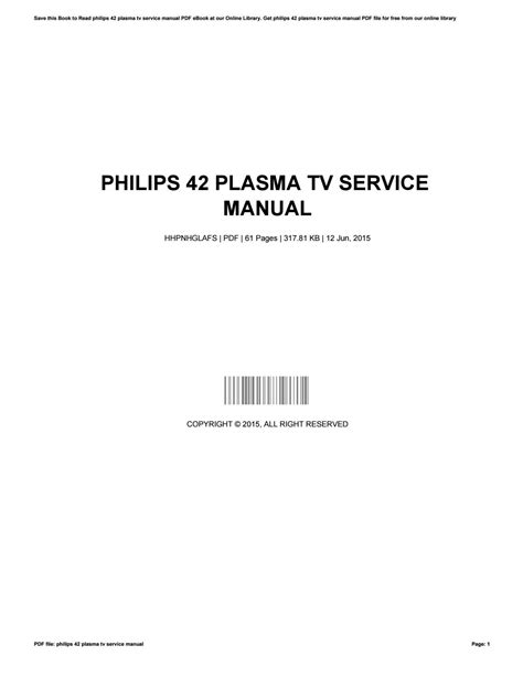 philips 42 plasma tv ebooks manual Doc