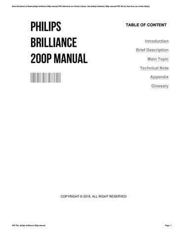 philips brilliance 200p manual Doc