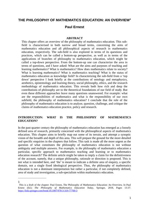 philosophy of mathematics philosophy of mathematics Reader