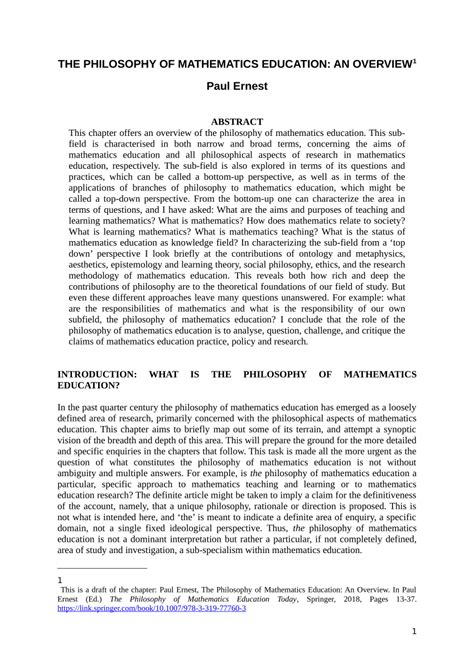 philosophy of mathematics philosophy of mathematics Reader