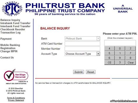 philtrust bank online checking of savings Reader