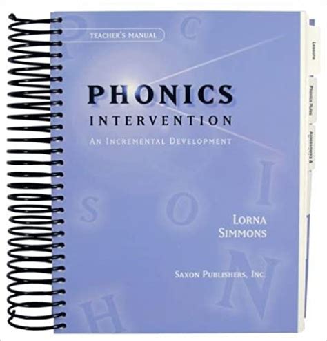 phonics intervention an incremental development teachers manual Doc