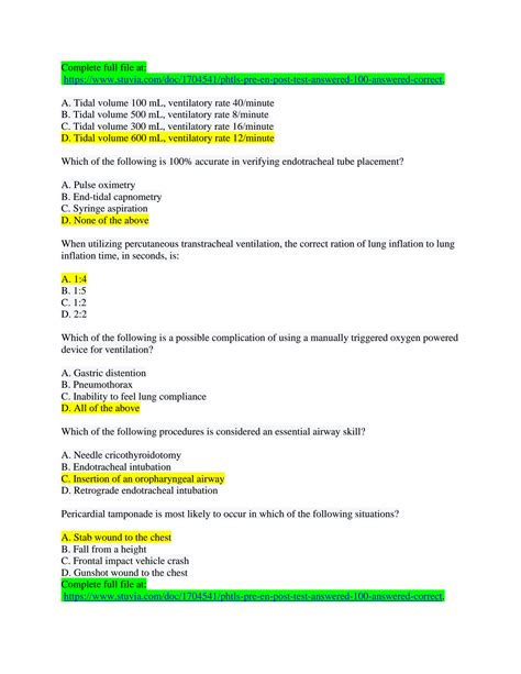 phtls 7th edition pretest answersTitle Epub