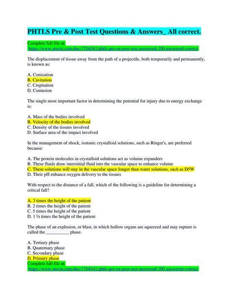 phtls test questions 7th edition Reader