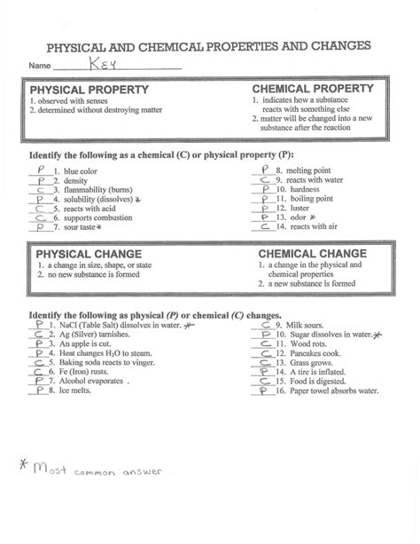 physical and chemical change answer key studyisland PDF