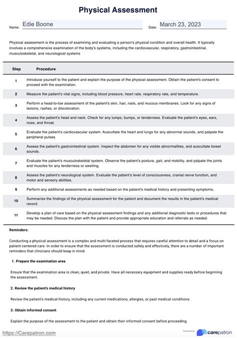 physical assessment paper example Epub