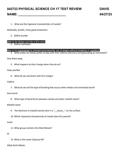 physical science chapter 17 test answers Epub