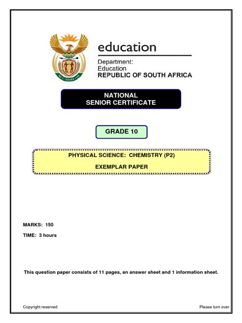 physical science grade 10 exemplar paper Epub