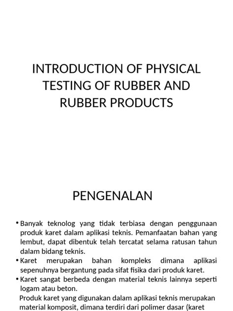 physical testing of rubber physical testing of rubber Doc