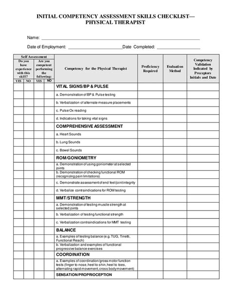 physical therapy chart audit checklist Doc