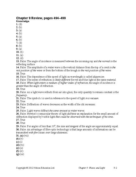 physics chapter 9 review answers PDF