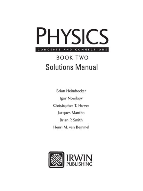 physics concepts and connections book two solution manual Reader