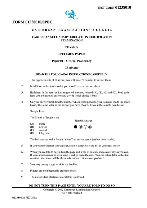 physics csec past papers Epub