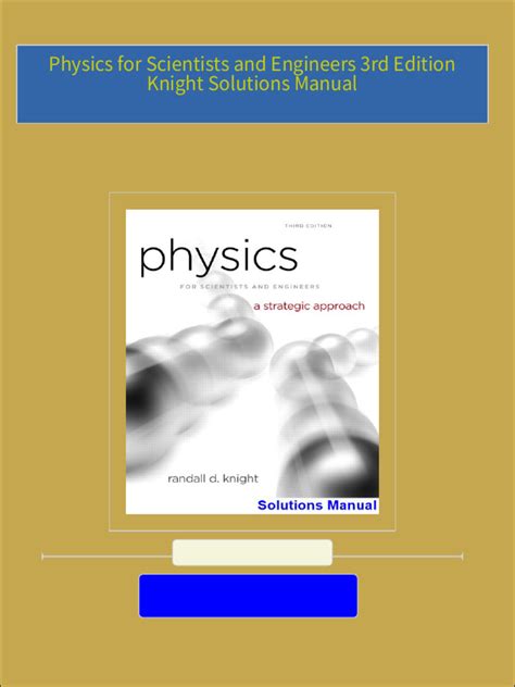 physics for scientists and engineers 3rd edition knight solutions manual pdf Epub