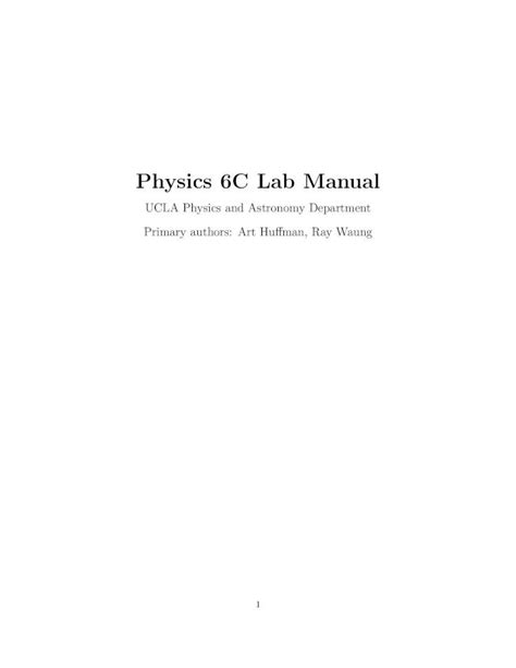 physics lab manual ucla Kindle Editon