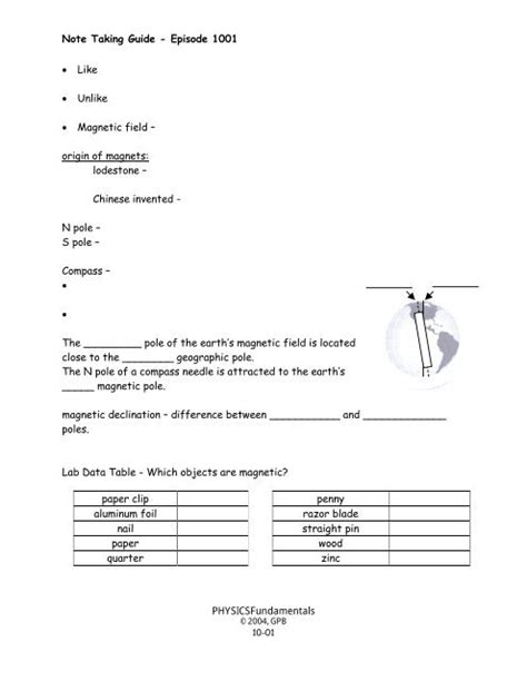 physics note taking guide episode 1001 answers Kindle Editon