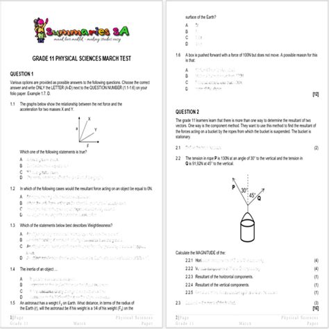 physics question paper for grade 11 march paper Kindle Editon