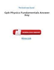 physicsfundamentals 2004 gpb answers Kindle Editon