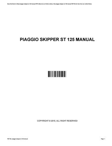 piaggio skipper st 125 manual Reader