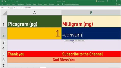 picogram to milligram