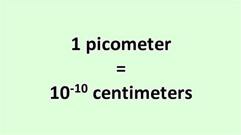 picometers to centimeters