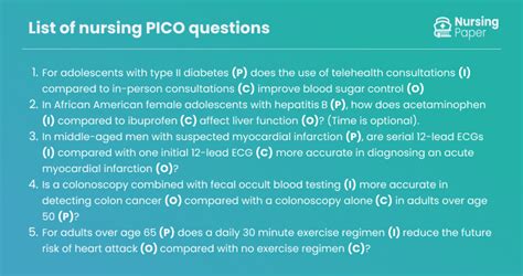 picot question examples in nursing