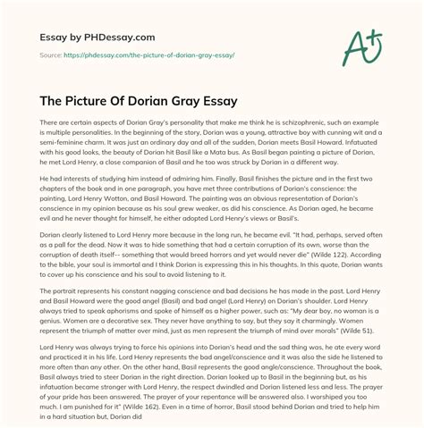 picture of dorian gray essay PDF