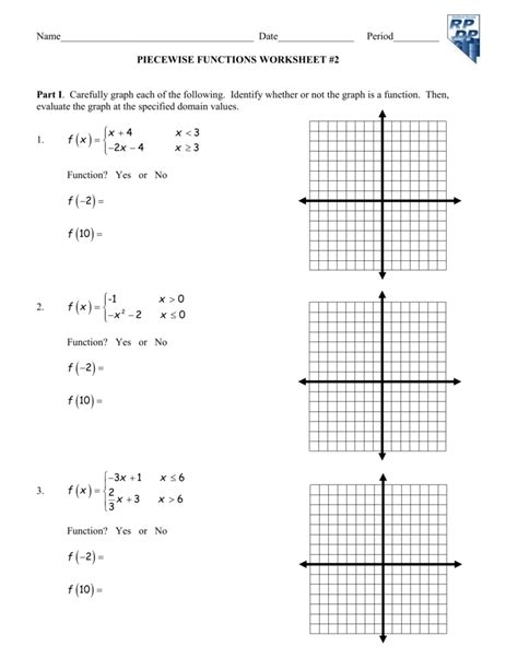 piecewise function worksheet with answers PDF