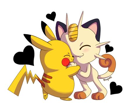 pikachu and meowth