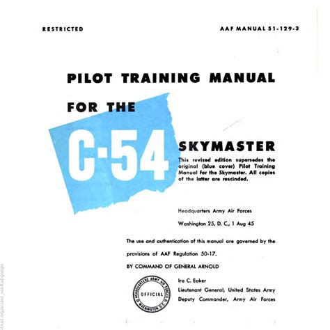 pilot training manual c 54 skymaster Doc