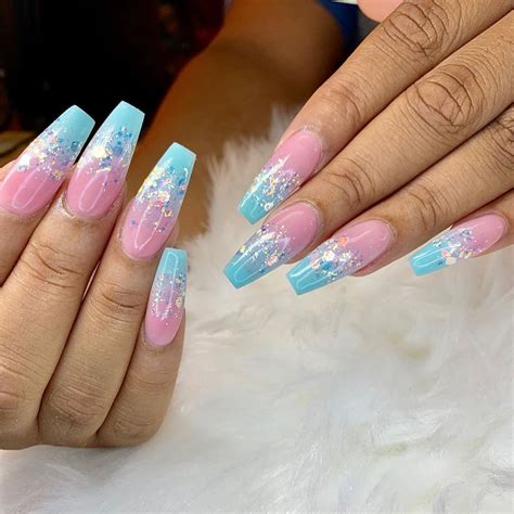 pink and blue nails