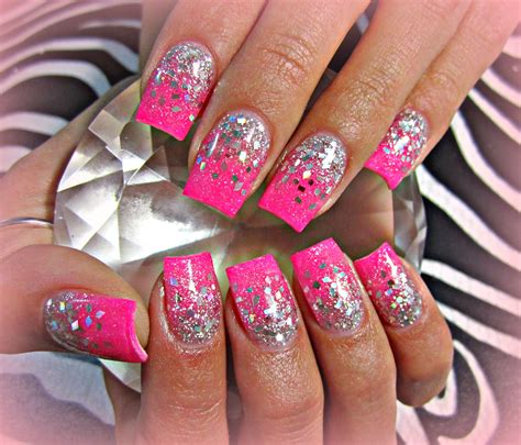 Pink Glitter Nails Acrylic