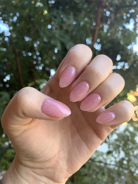 pink powder nails