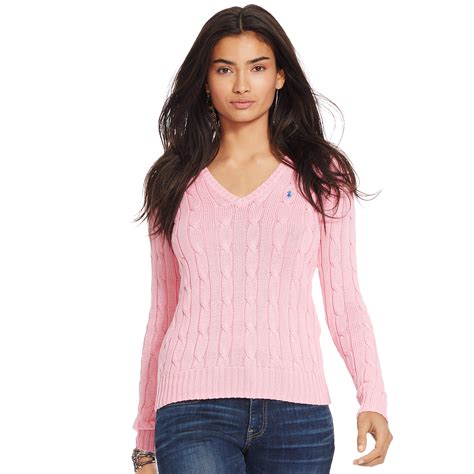 pink v-neck sweater