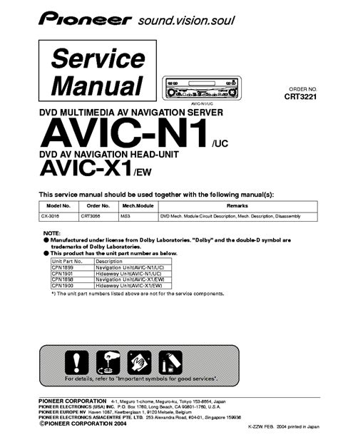 pioneer avic n1 installation manual PDF