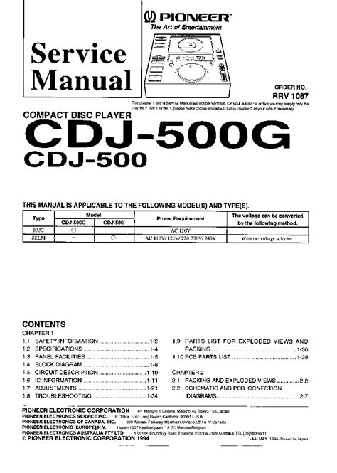 pioneer cdj 500 service manual Kindle Editon