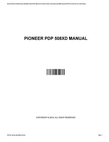 pioneer pdp 508xd manual Epub