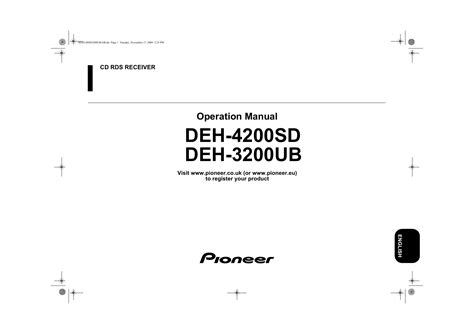 pioneer radio deh 3200ub manual PDF